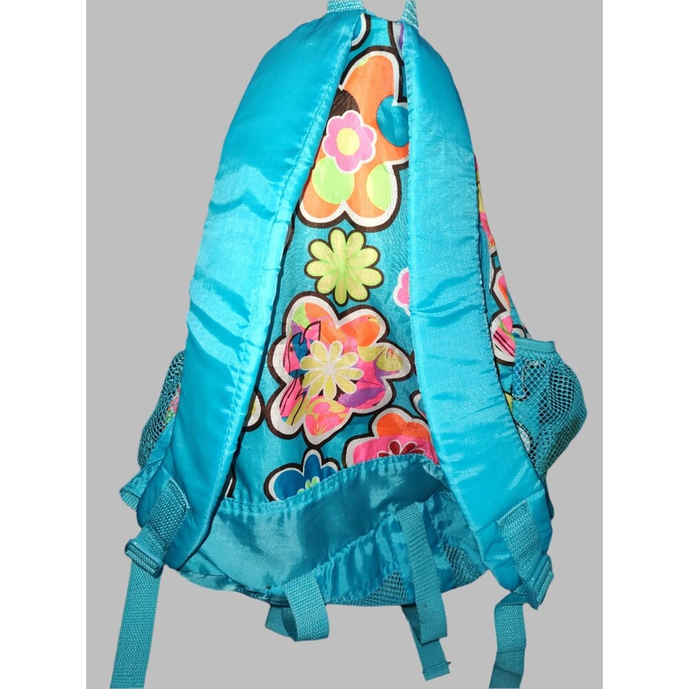 Colorful Teal Drawstring Beach Bag Backpack